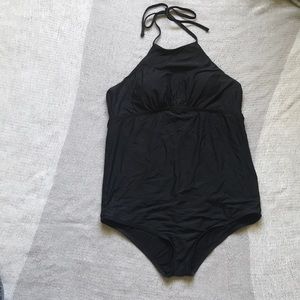 High Neck Halter Maternity One-Piece Swimsuit